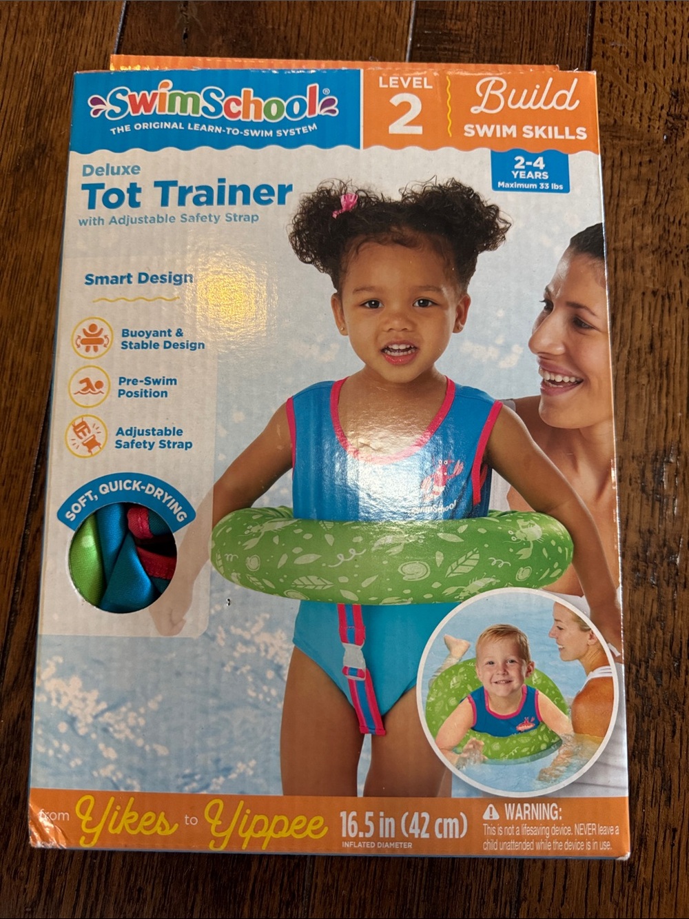 NWT Deluxe Tot Trainer Swim Trunks - Blue with Pink Trim